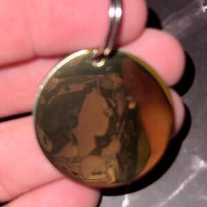 Plunder Gold Round Reflective Pendant Keyring